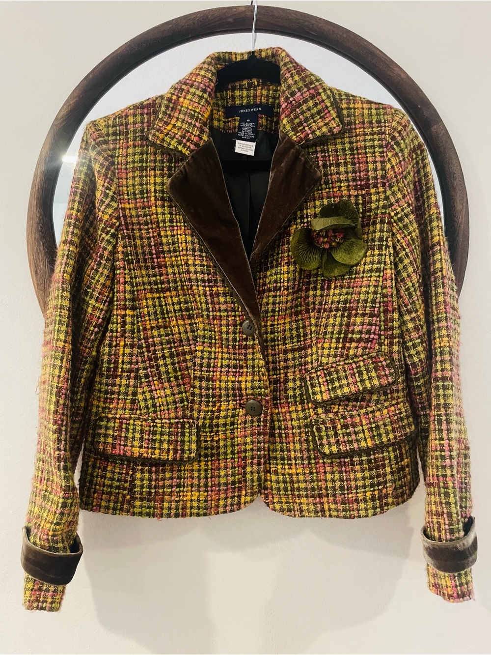 Jones Wear Plaid Blazer in Multicolor Size Small Like New